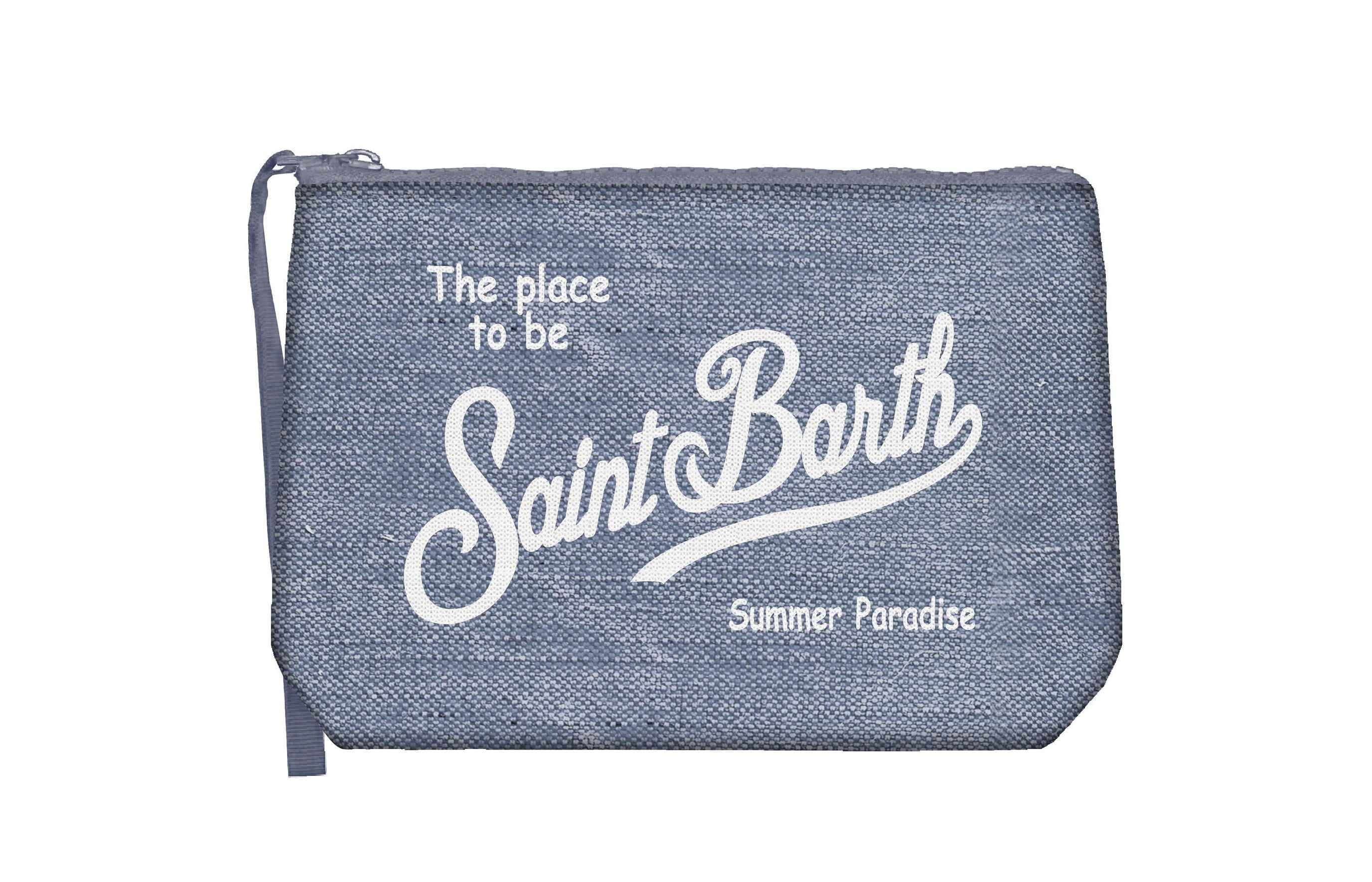 MC2 Saint Barth Aline Linen pochette lino denim