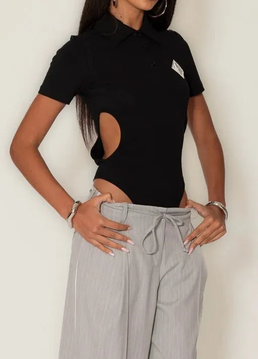 Gaelle Paris GAABW09318 Body Donna Nero Cotone Polo