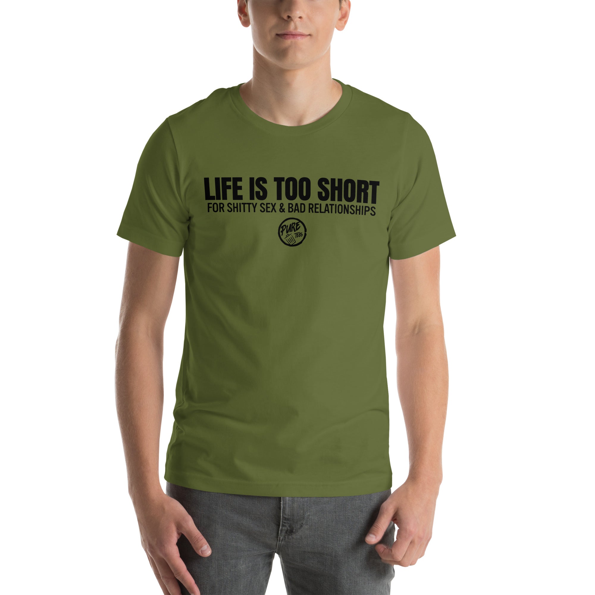 Pure Trash Life is Too Short T-shirt uomo cotone regular