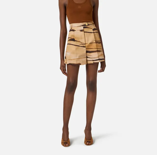 Elisabetta Franchi SH01362E2 Shorts Donna Cammello Tigrato