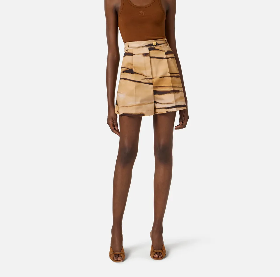 Elisabetta Franchi SH01362E2 Shorts Donna Cammello Tigrato