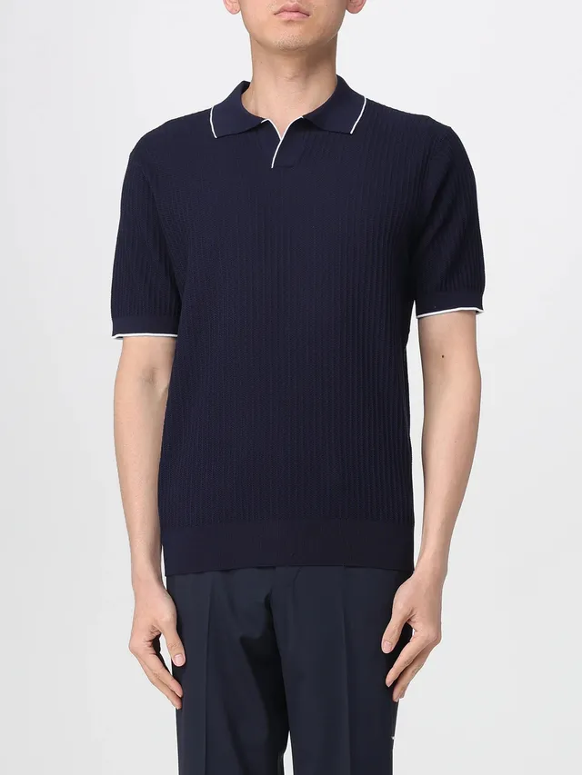 Kangra 3001 23 polo uomo cotone blu punto spirale