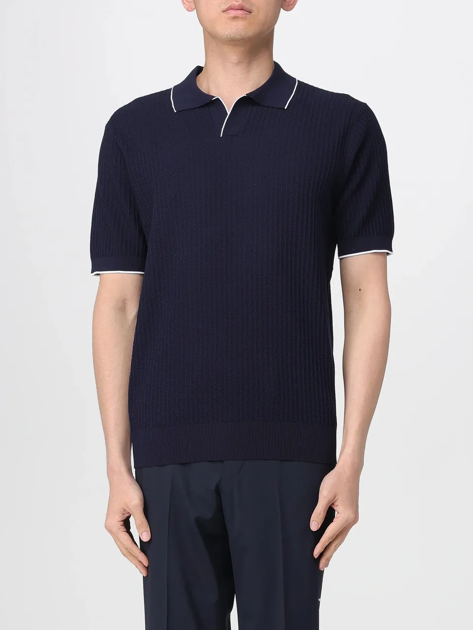 Kangra 3001 23 polo uomo cotone blu punto spirale