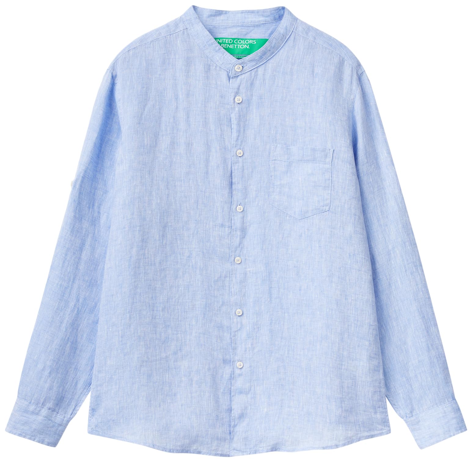 Benetton Camicia Lino Donna Collo Coreana