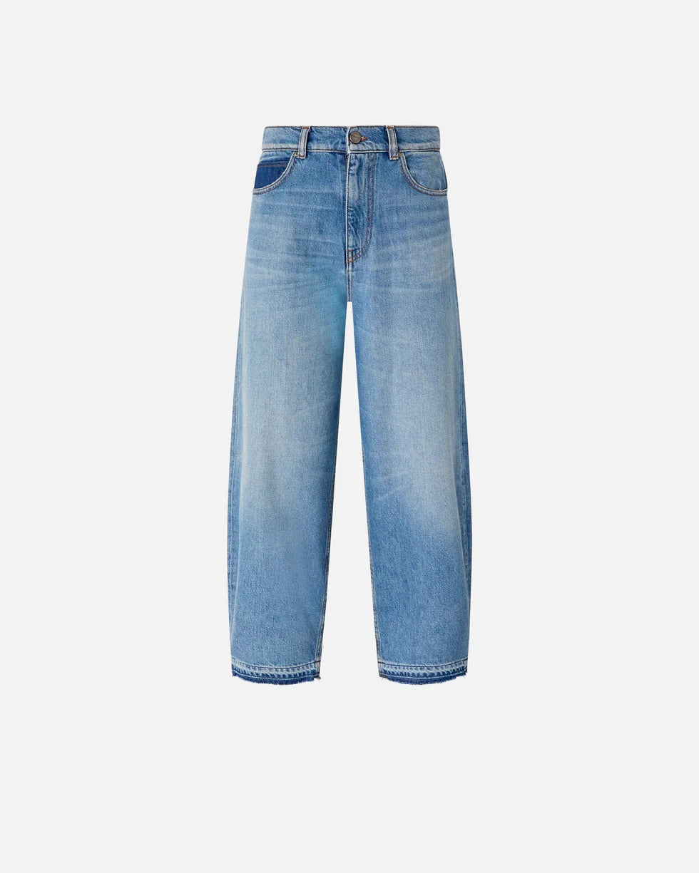 Pinko Estelle 103857 A341 Jeans Donna Blu Balloon Cotone