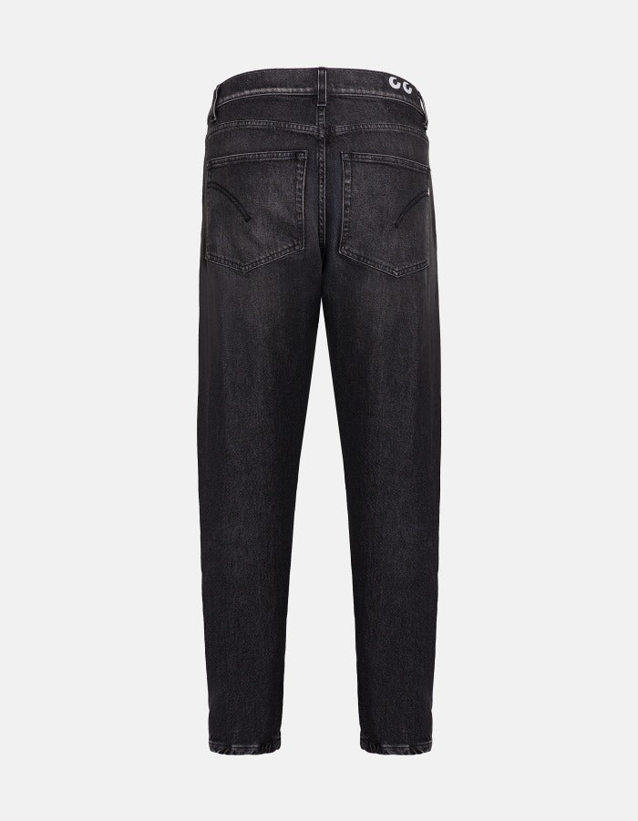 Dondup Jeff UP641 Jeans Nero Carrot Denim Cotone Uomo