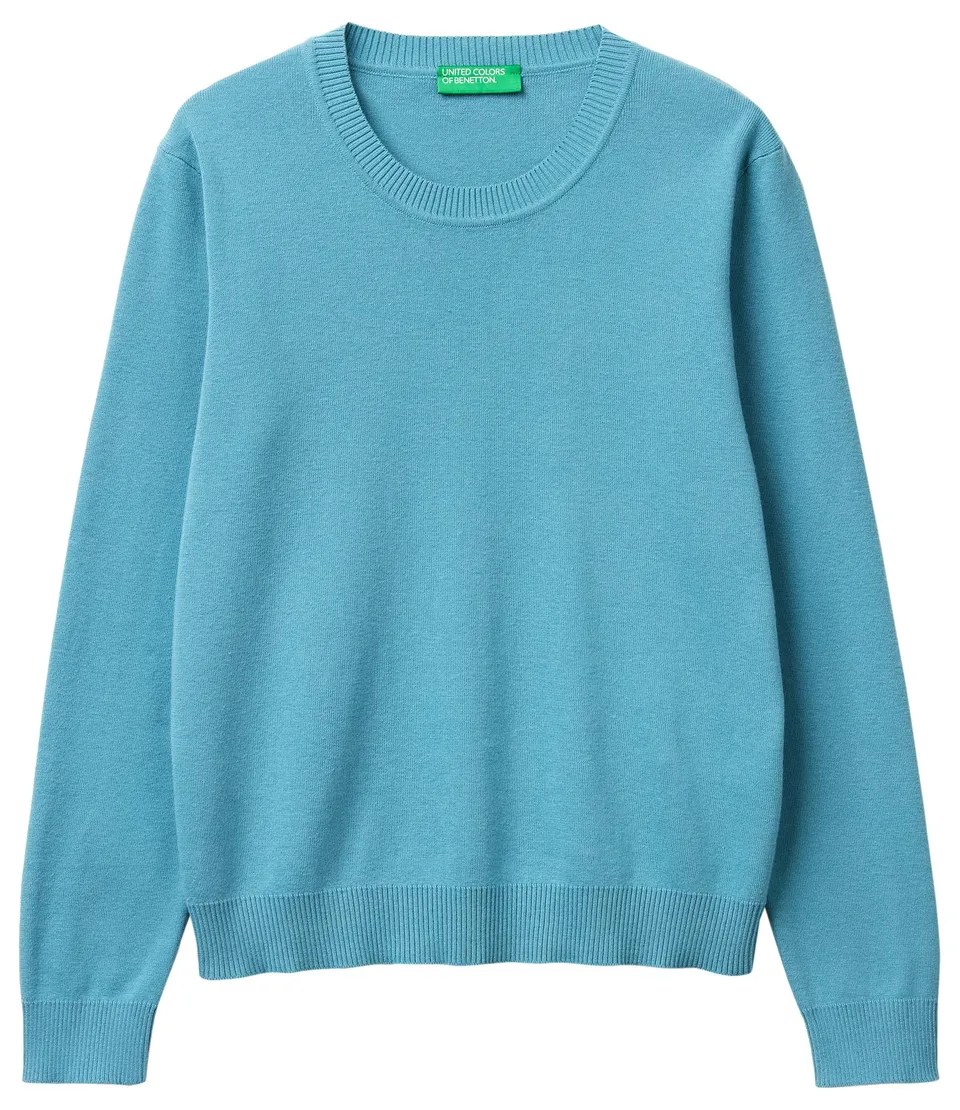 Benetton Maglieria 1C19D10FV Maglione Girocollo Blu XXS