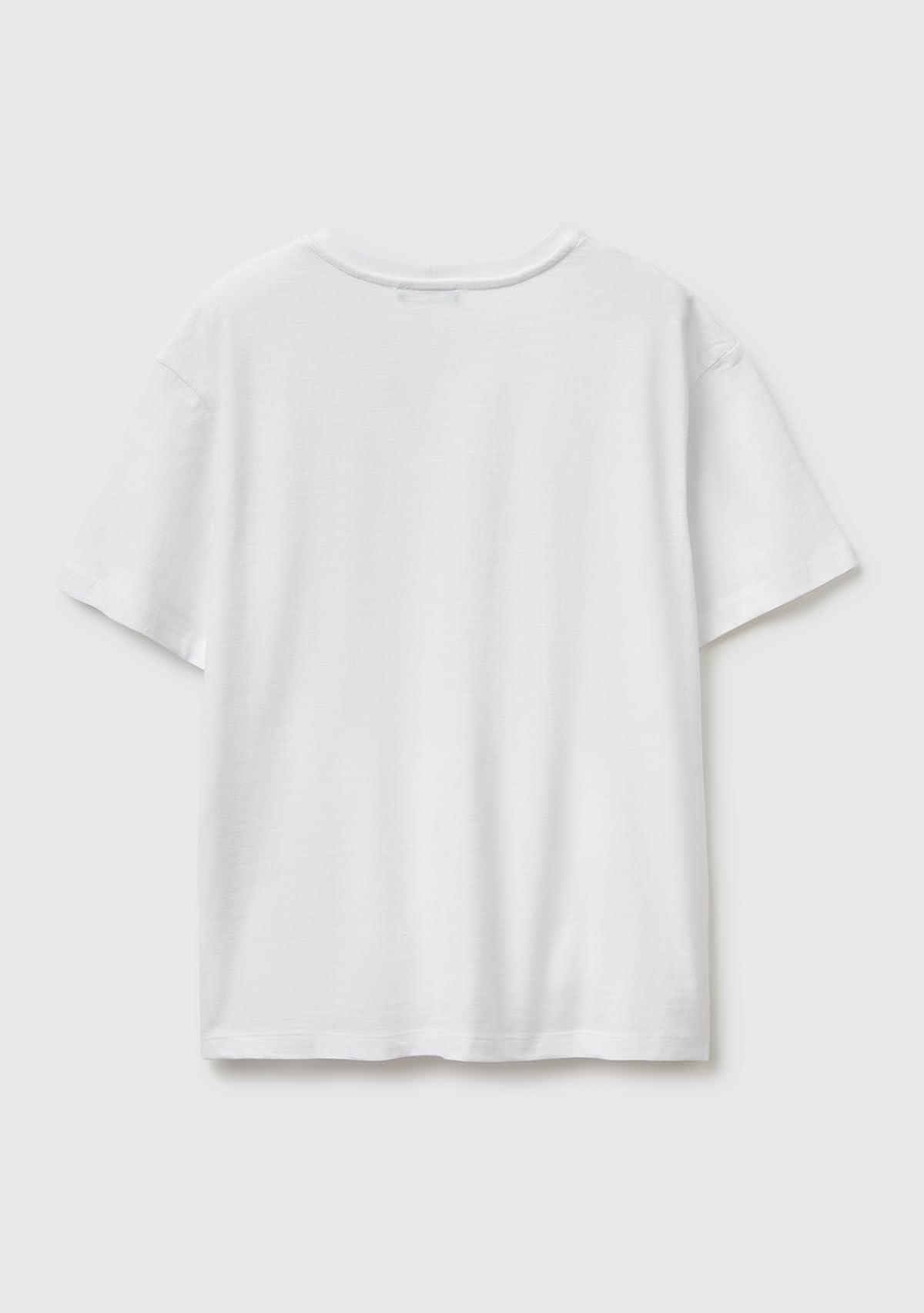 Benetton 3BVXD4020 T-Shirt Scollo V Bianca Comfort