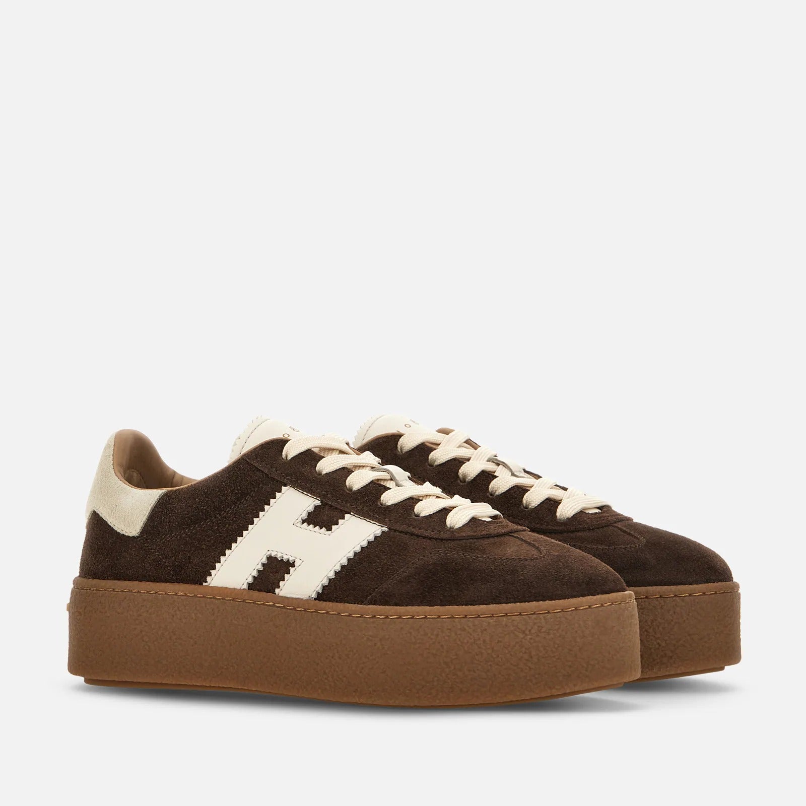 Hogan Cool H698 Sneakers Donna Marrone Scamosciata