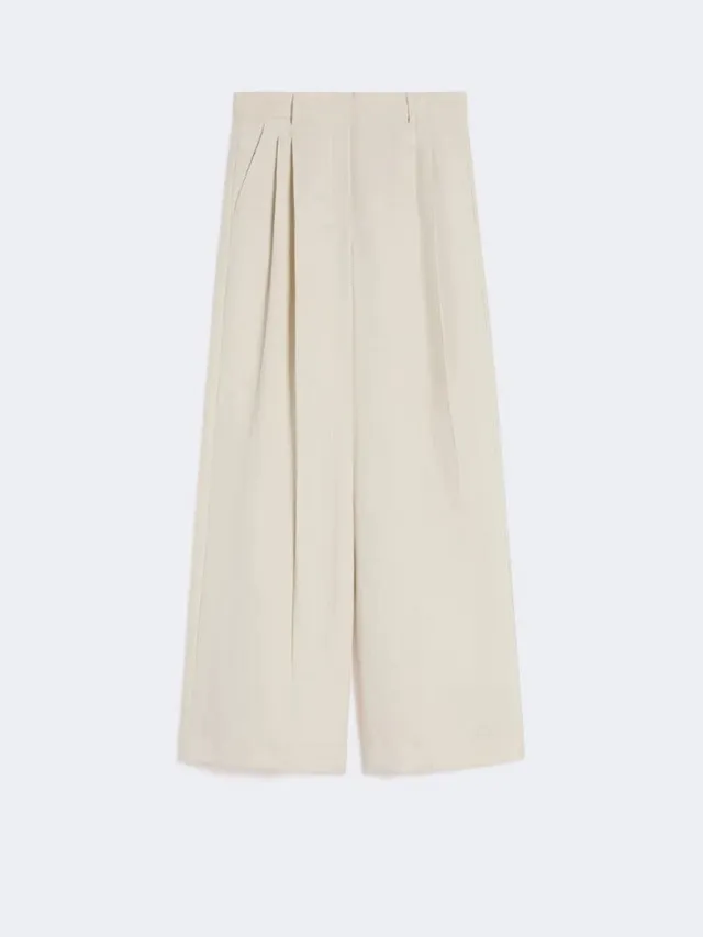 Weekend Max Mara Veliero WKDVELIERO pantalone beige viscosa lino