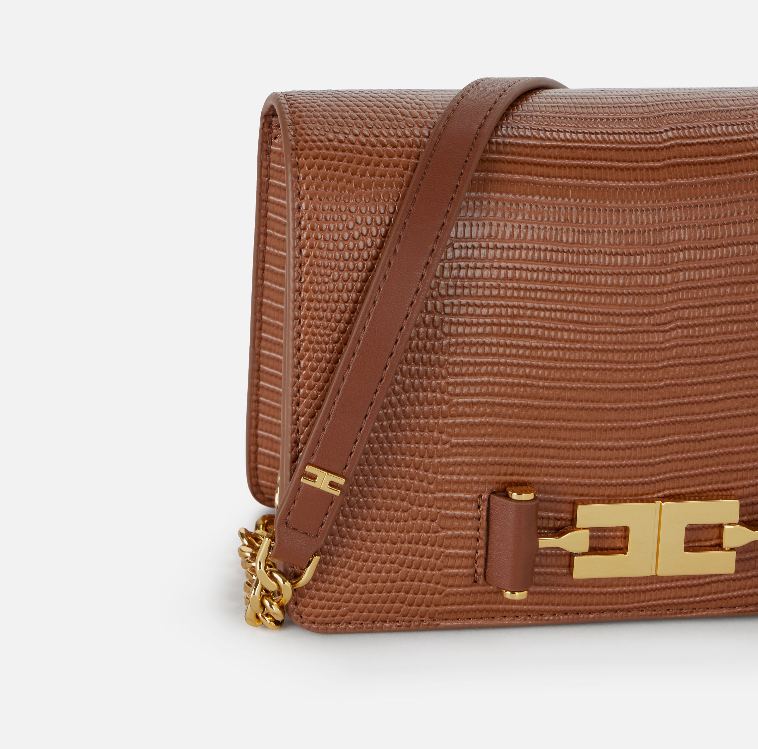 Elisabetta Franchi BS09A66E2 Borsa Tracolla Sigaro Lucertola