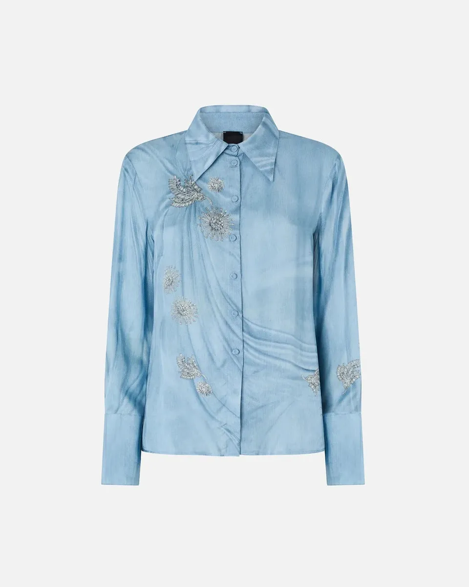 Pinko Christa 106211 A37N Camicia Blu Viscosa