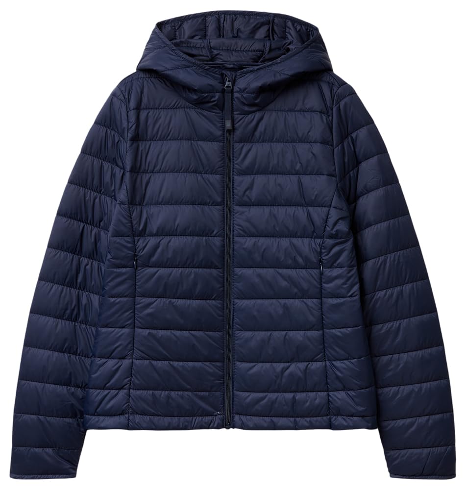 Benetton Giubbotto Micropiuma Nylon con Cappuccio Imbottitura 100g