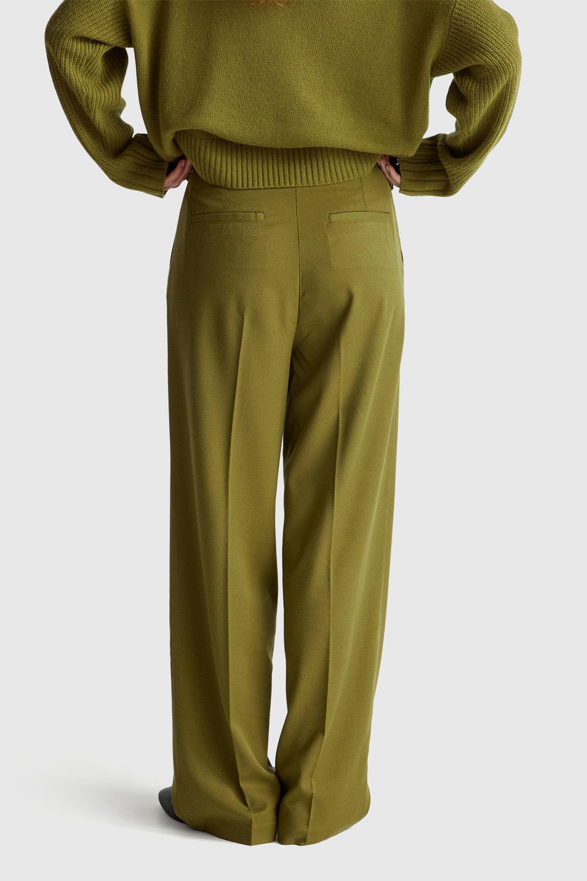 Benetton Pantaloni Donna Fresco Lana Taglia 42 Regular Fit