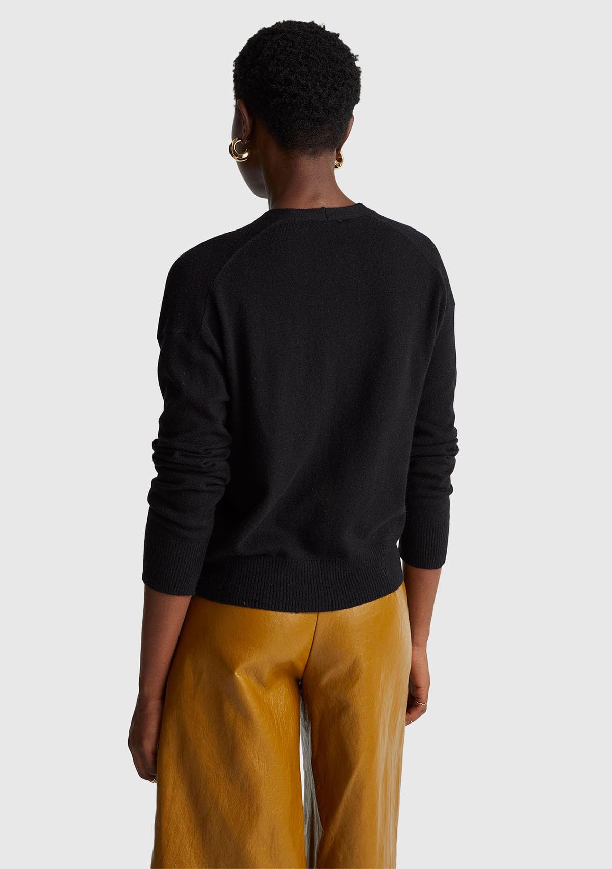 Benetton Maglieria Cardigan Donna Scollo V Nero Morbido