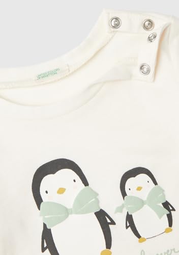 Benetton T-Shirt Bimba 74 Jersey Organico Manica Lunga