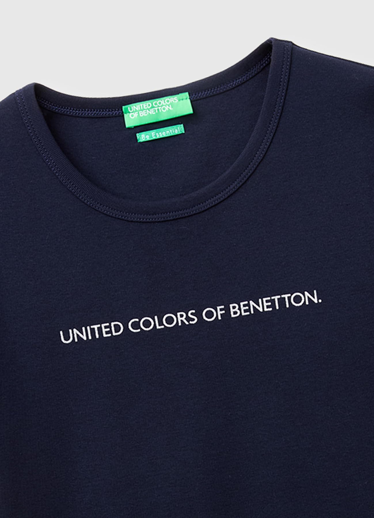 Benetton Maglietta Donna a Costine Stampa Brillante Regular