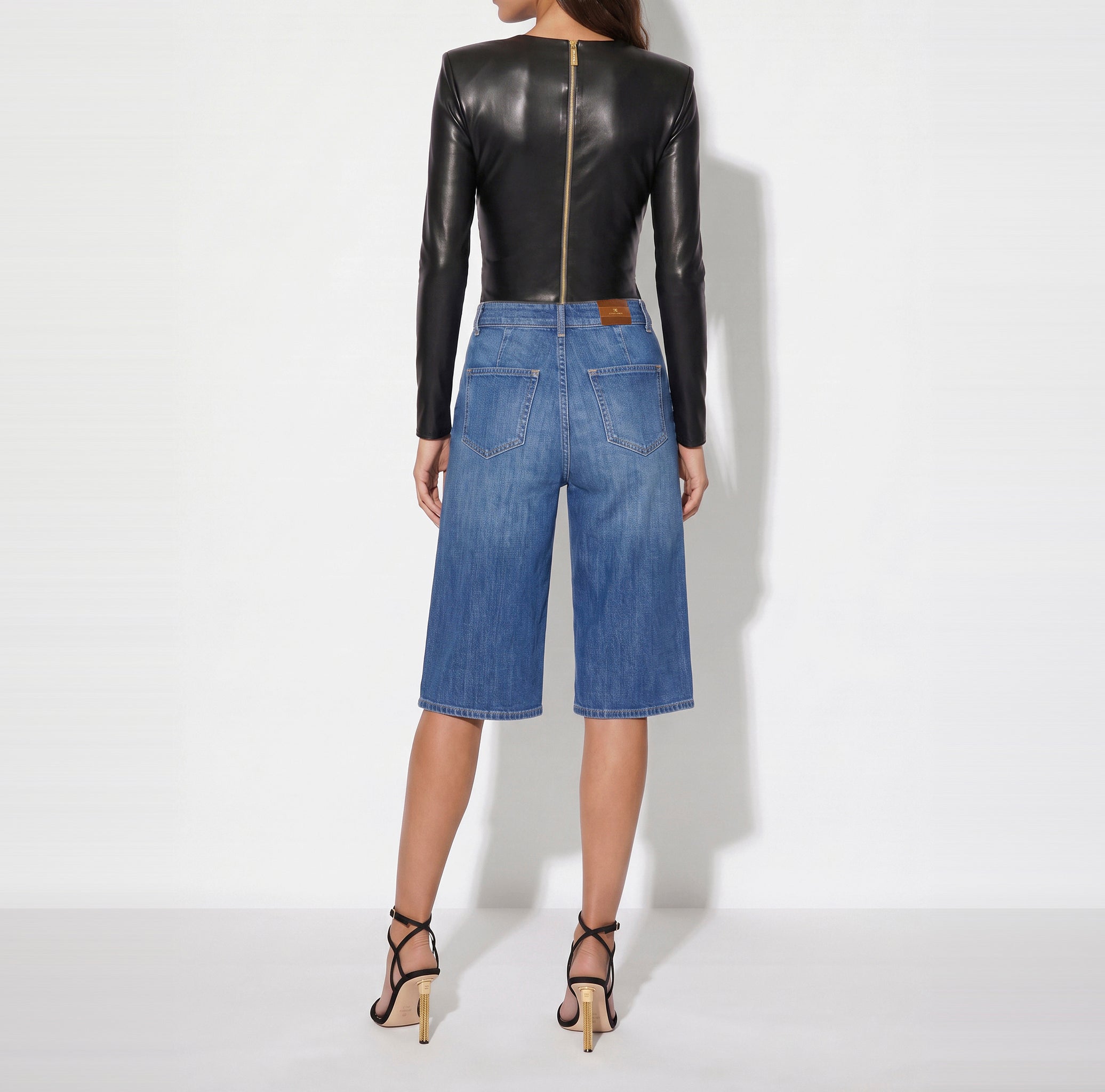 Elisabetta Franchi BO04566E2 body ecopelle nero taglia 40
