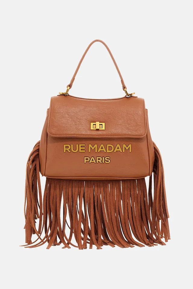 Rue Madam Les Jours 1541 borsa donna cognac frange