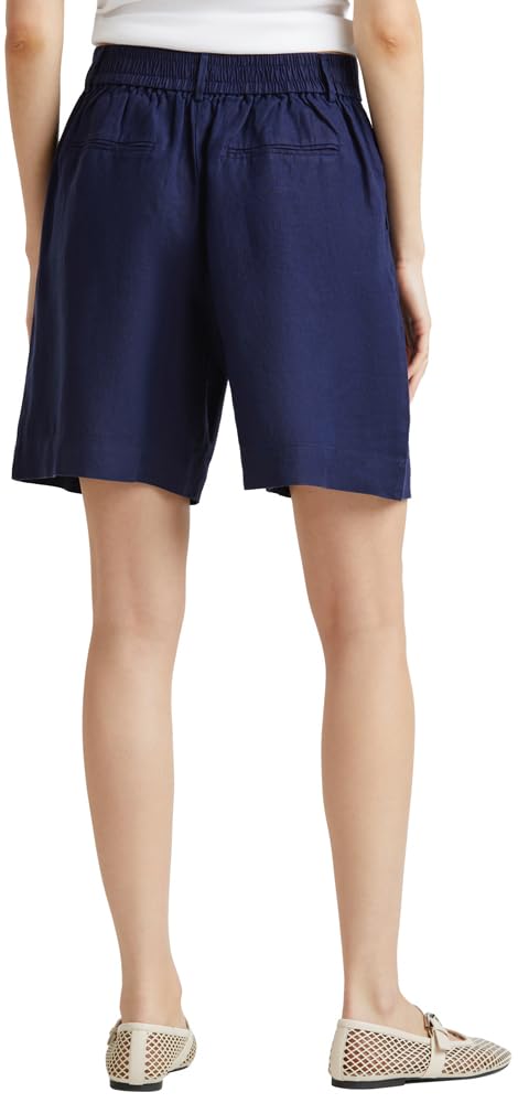 Benetton Bermuda Lino Pences Vita Elastica
