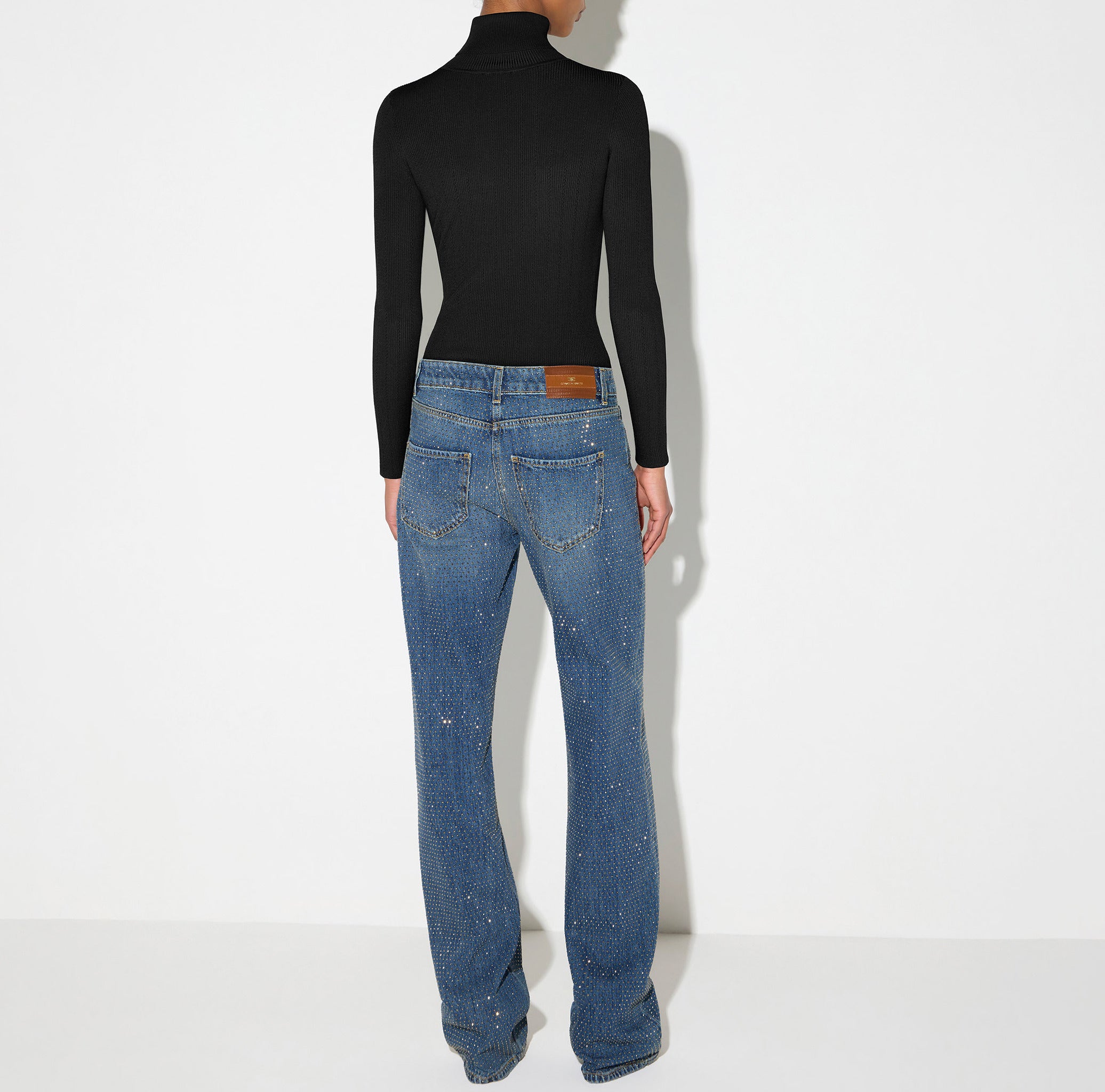 Elisabetta Franchi MK05B66E2 maglia nera dolcevita