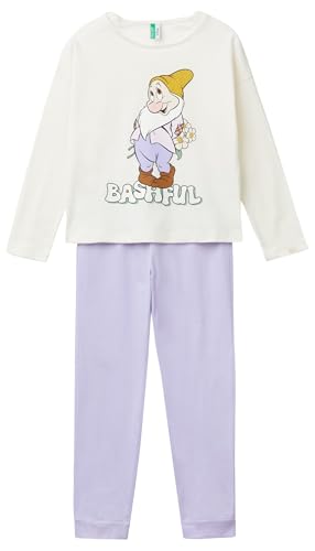 Benetton pigiama cotone Disney glitter tinta unita maglia+pantalone