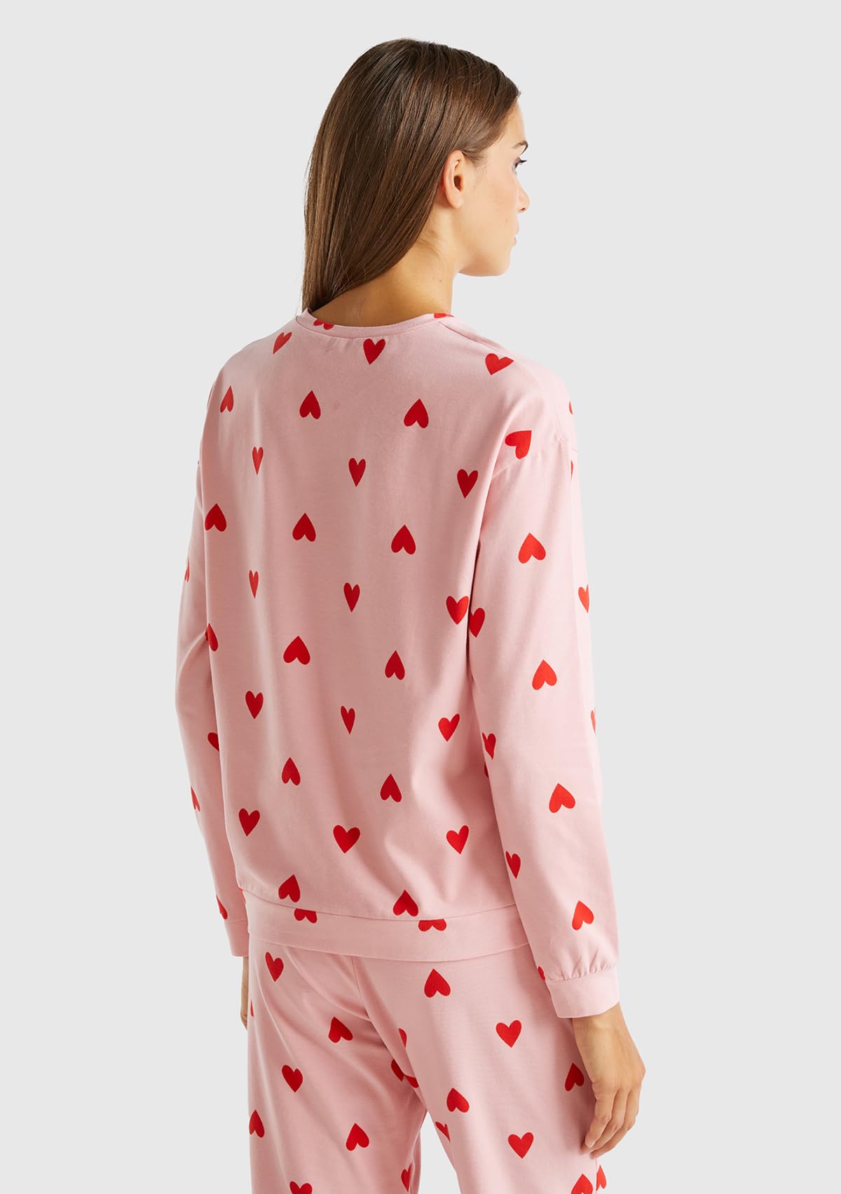 Benetton Maglia Girocollo Donna Cotone Fantasia