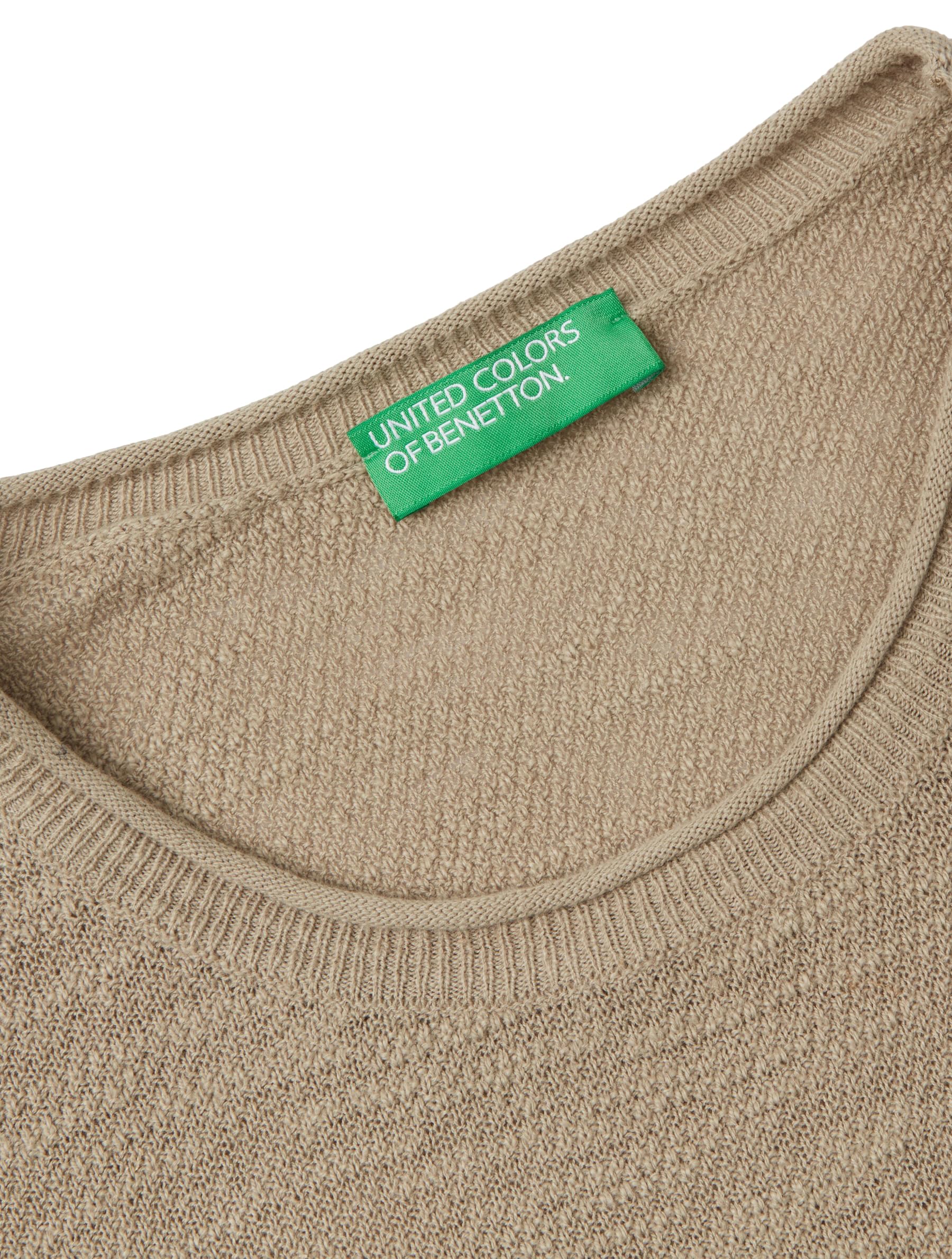 Benetton Maglieria 105gu106h Maglione Verde Militare 0w9 lino