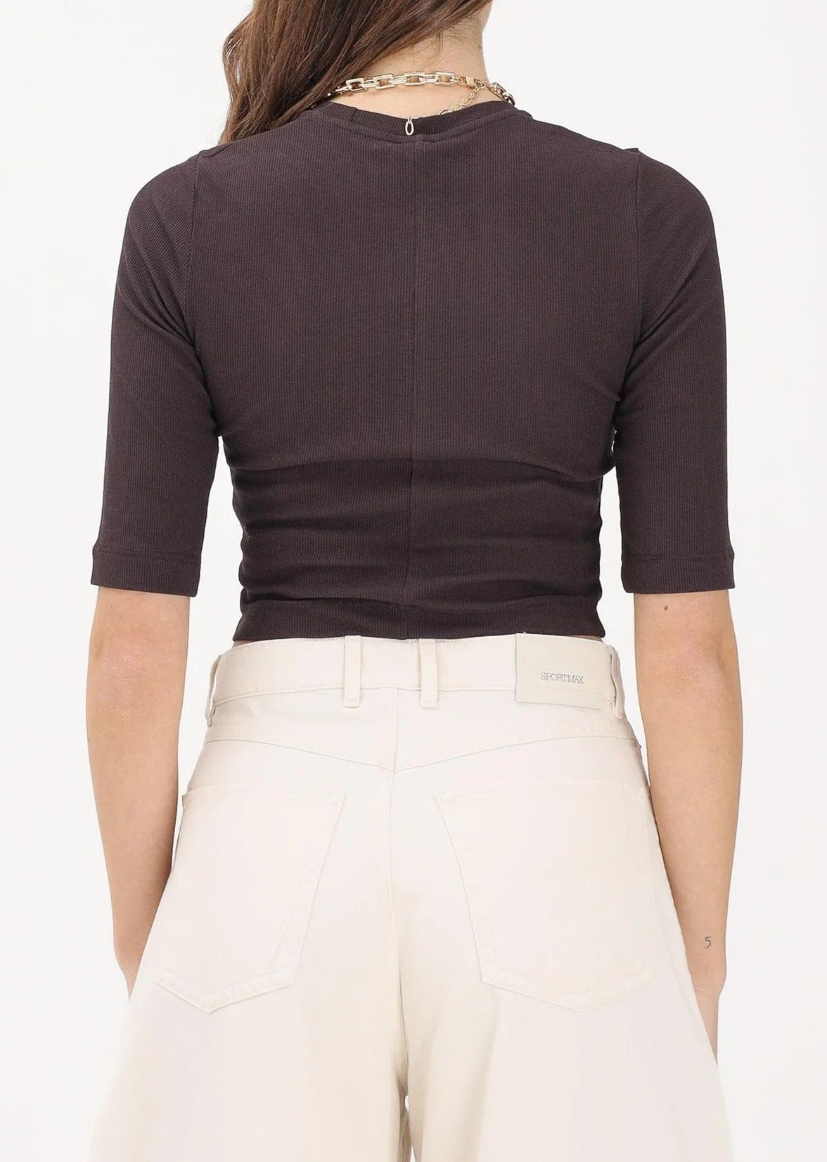 Pinko Kimberly 106635 A32C maglia donna Marrone costine