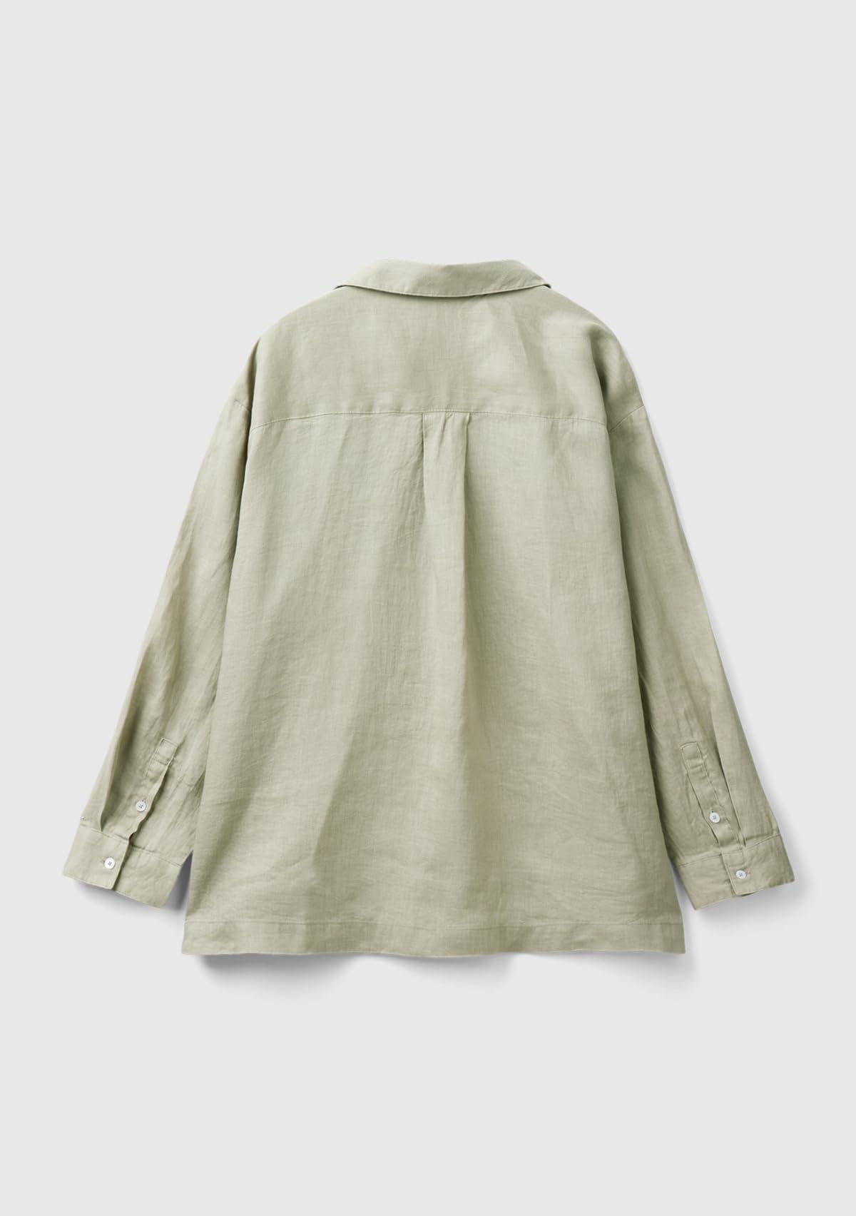 Benetton 5BMLDQ078 camicia lunga donna in lino