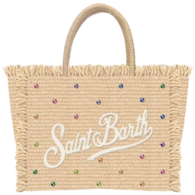 MC2 Saint Barth Vanity Straw 02748L Borsa Paglia Beige Strass
