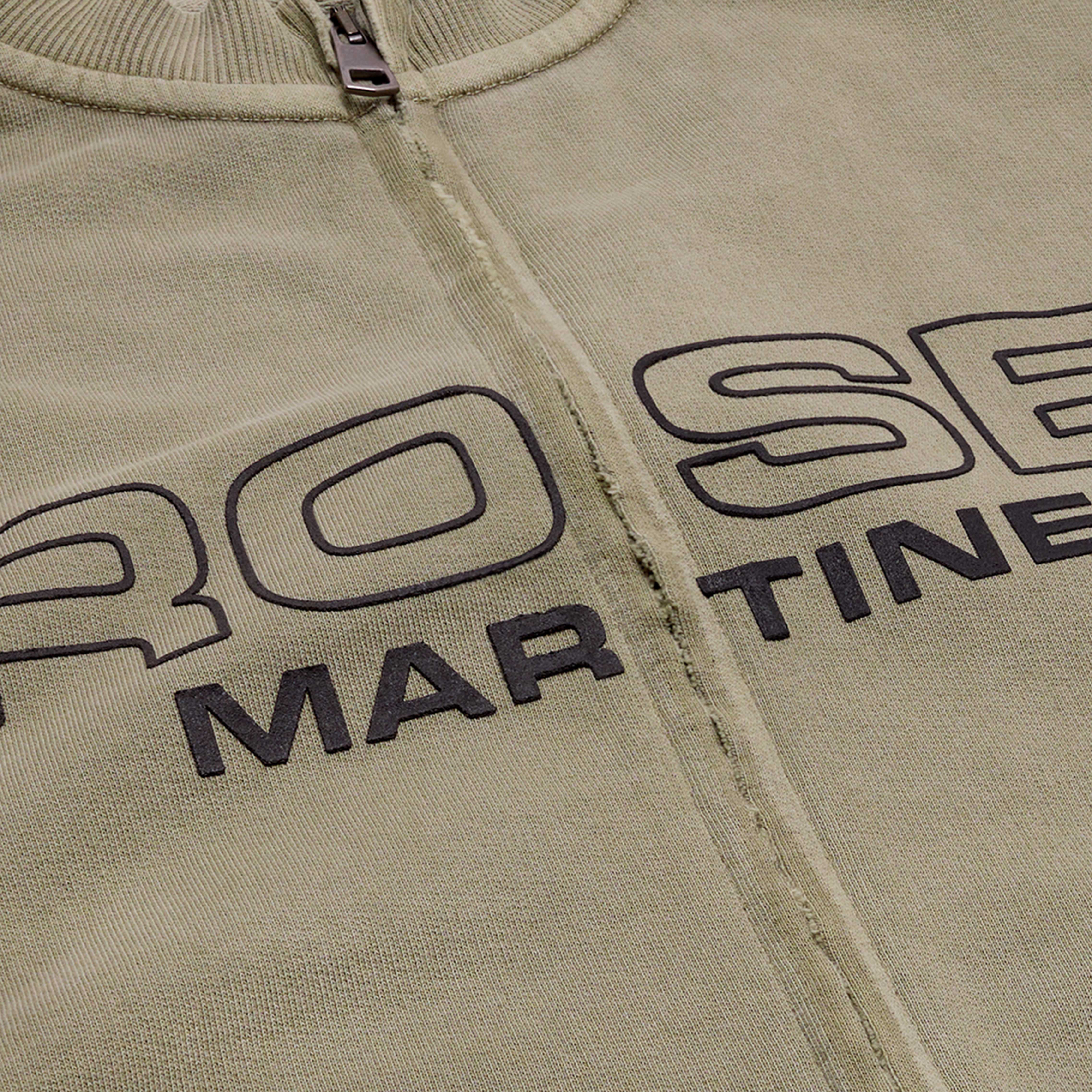 Martine Rose Zip Up Crew felpa salvia cotone