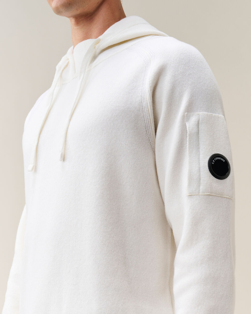 C.P. Company 21CMKN098A Felpa Uomo Bianca Gauze White Lana