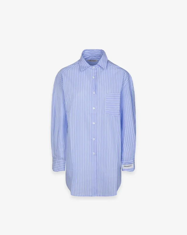 Hinnominate HMABW02600 camicia donna azzurro righe