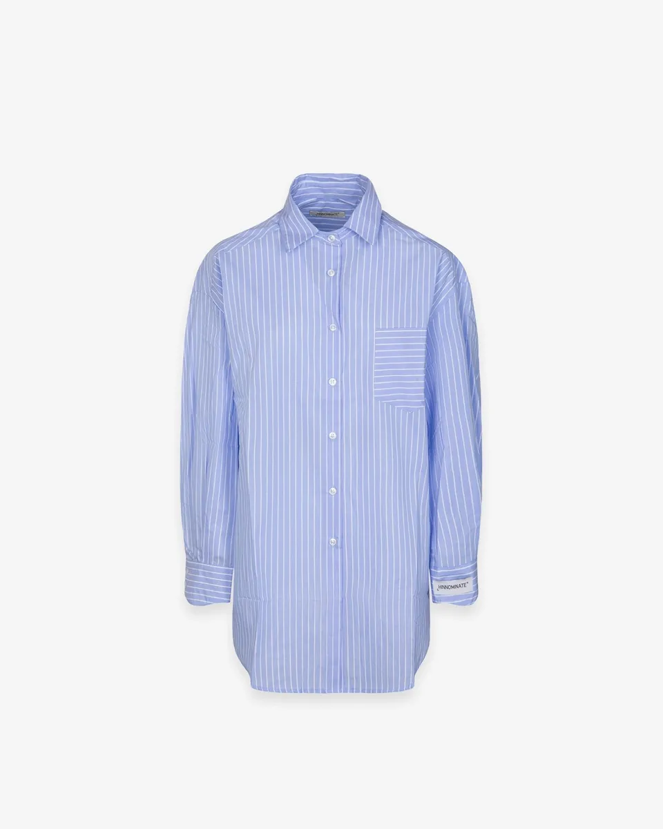 Hinnominate HMABW02600 camicia donna azzurro righe