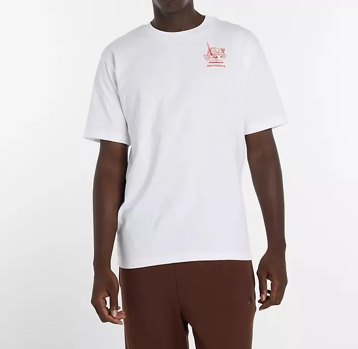New Balance Ramen MT61H51 t-shirt uomo white cotone