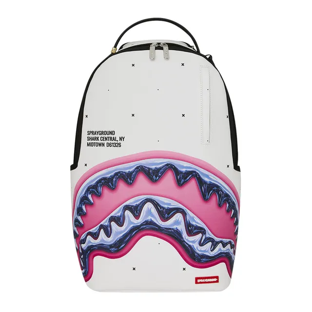 Sprayground 910B8427NSZ Zaino Bianco Shark Liquid Chrome PVC