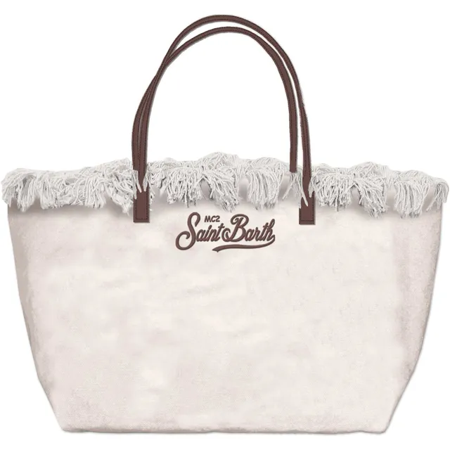 MC2 Saint Barth City Bag Fringe 00302L borsa bianco canvas