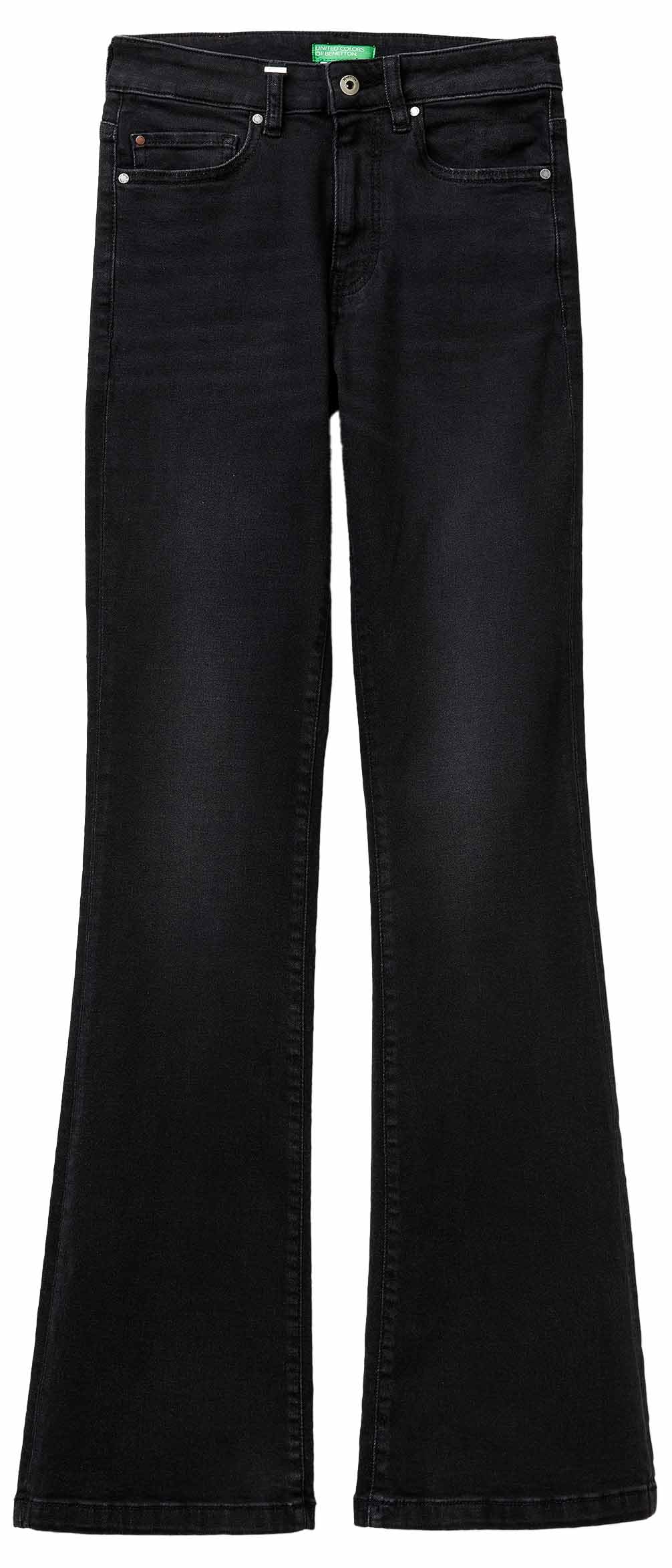 Benetton Jeans Flare Donna Stretch Vita Regular 5 Tasche