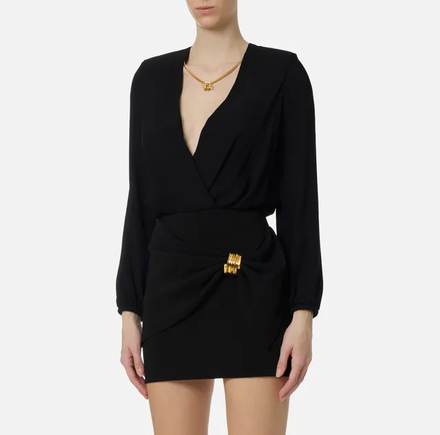 Elisabetta Franchi CB00762E2 body Nero georgette viscosa
