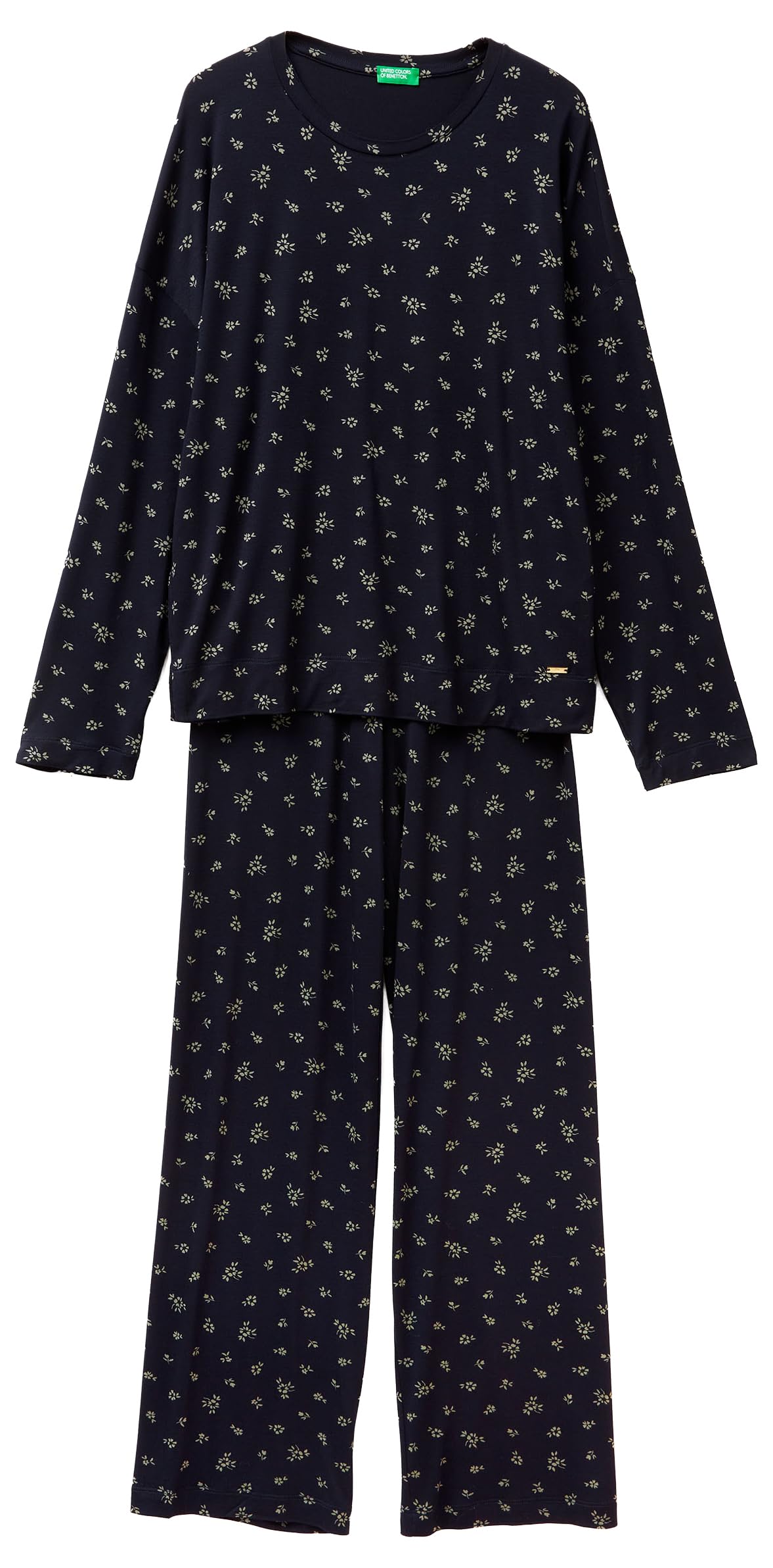 Benetton Pigiama Donna Viscosa All Over Taglia M