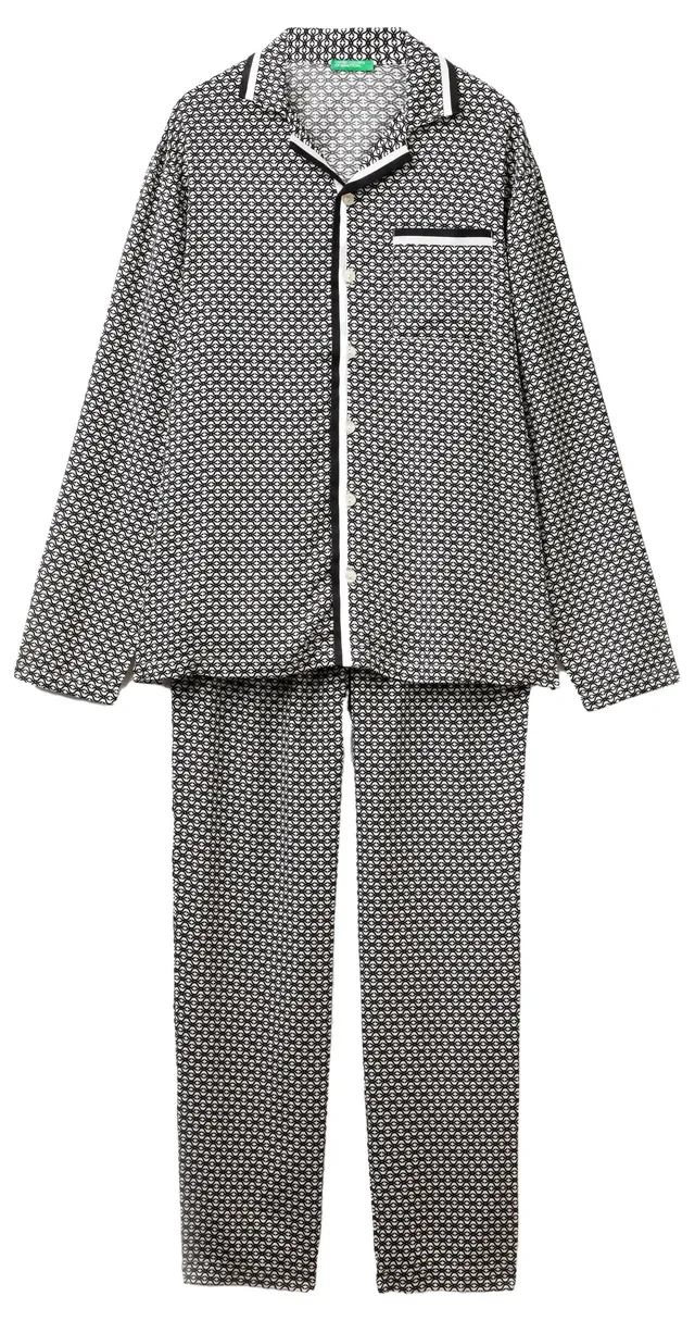 Benetton Intimo e Pigiami Set Pigiama Uomo S viscosa allover
