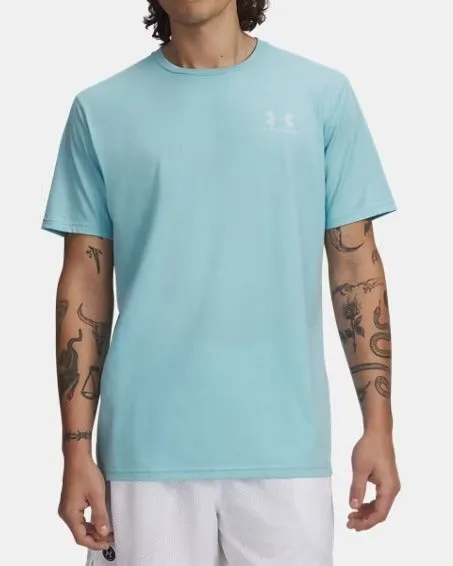 Under Armour Left Chest Logo t-shirt uomo blu misto cotone
