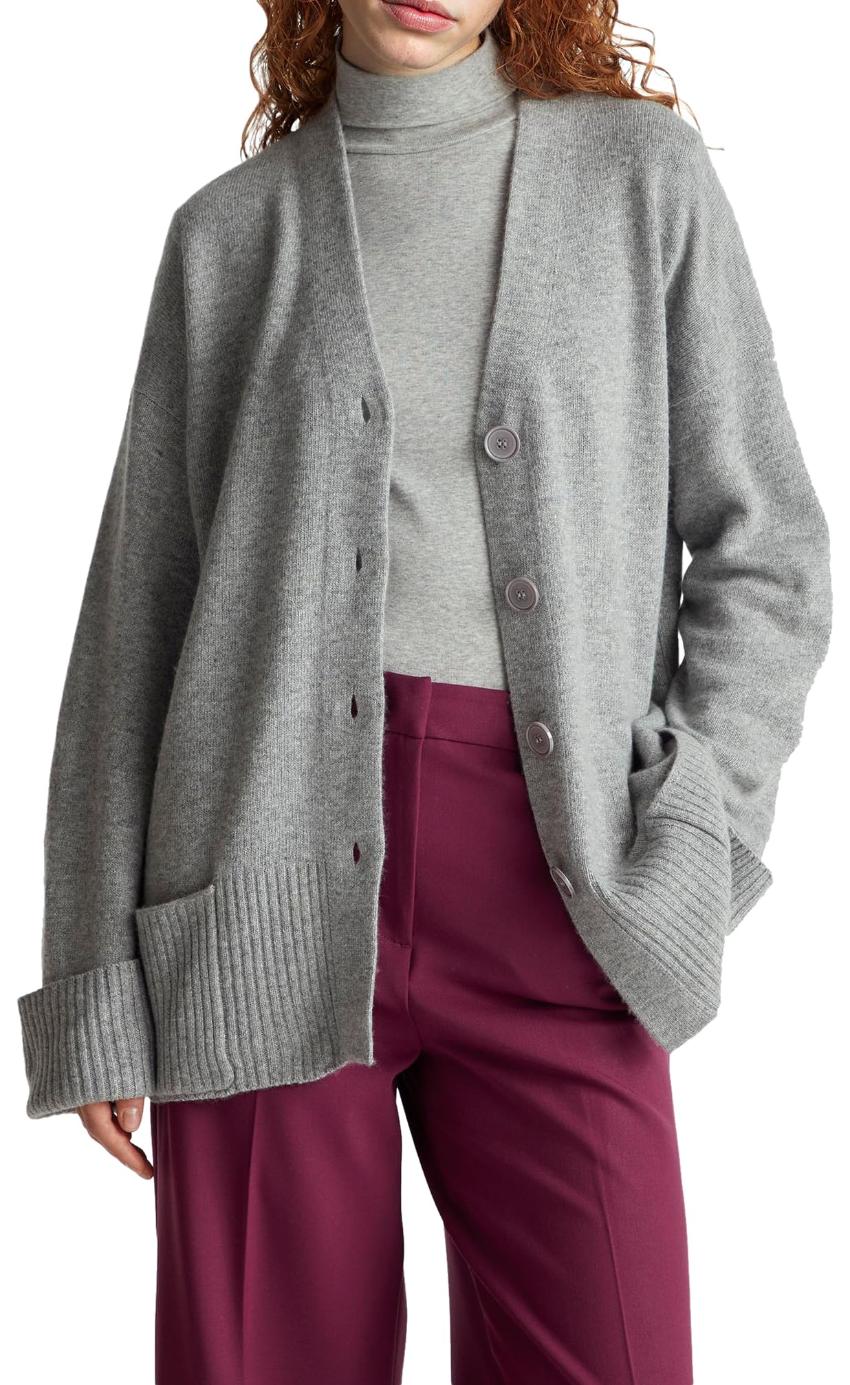 Benetton Maglieria Cardigan Scollo V Donna Tasche