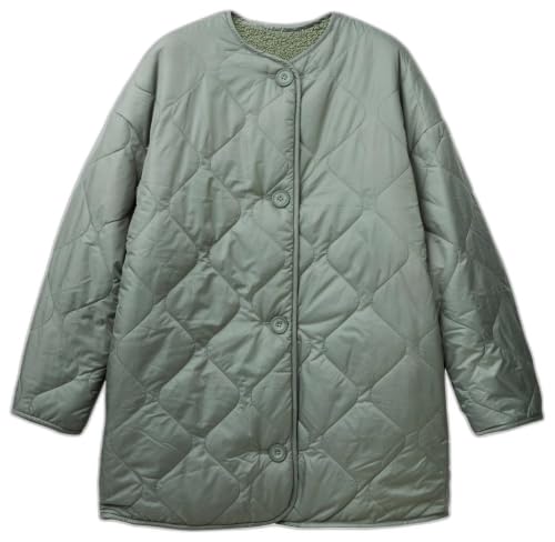Benetton 23p8dn06m Giubbotto Donna trapuntato Verde eco pelliccia