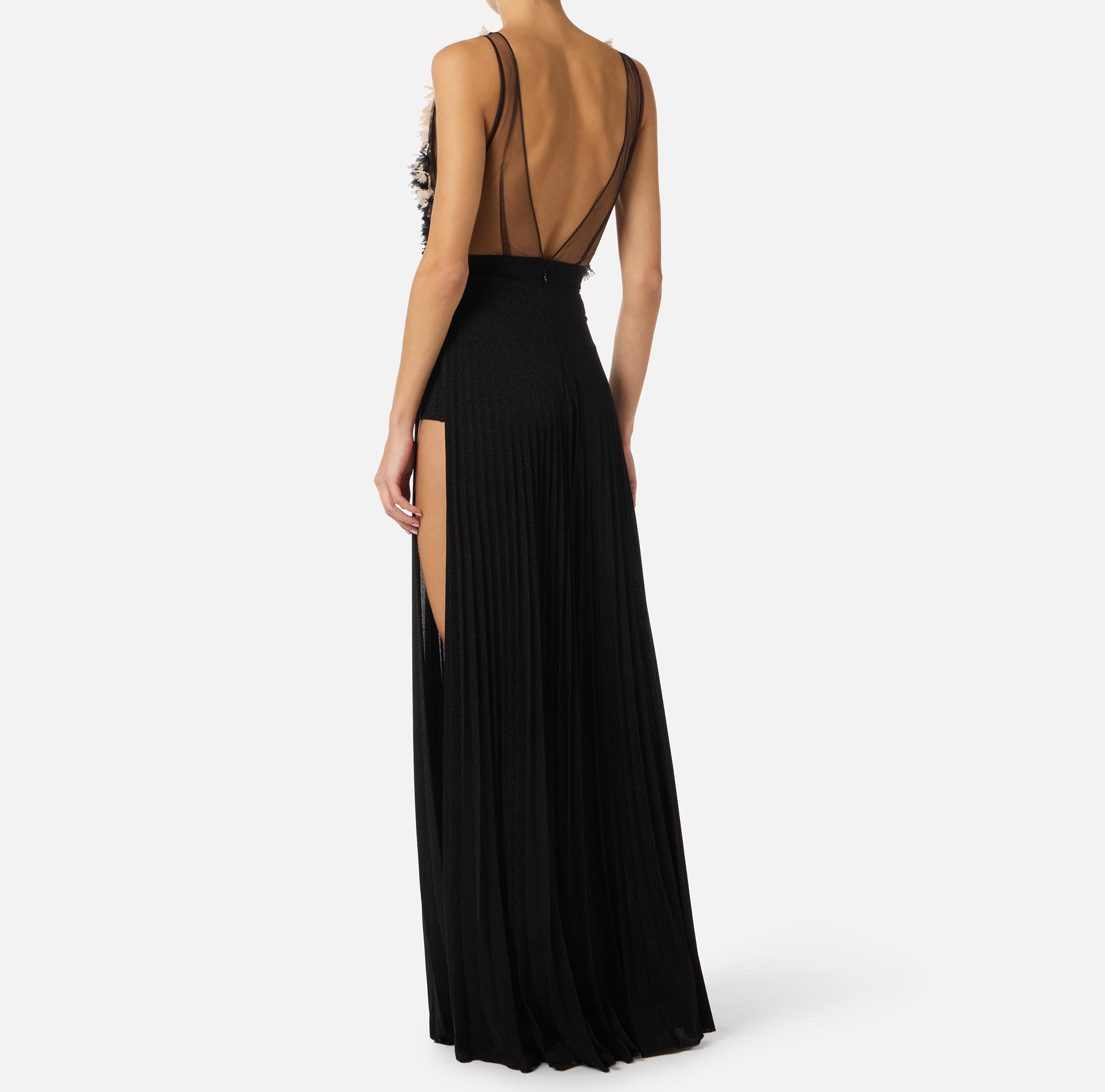 Elisabetta Franchi Red Carpet ABR4462E2 abito Nero/Burro tulle