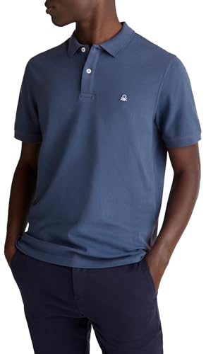 Benetton Polo Manica Corta Slim Patch Logo Cotone
