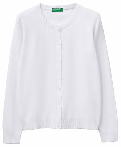 Benetton Maglieria 1C19D502P Cardigan Donna Bianco XXS