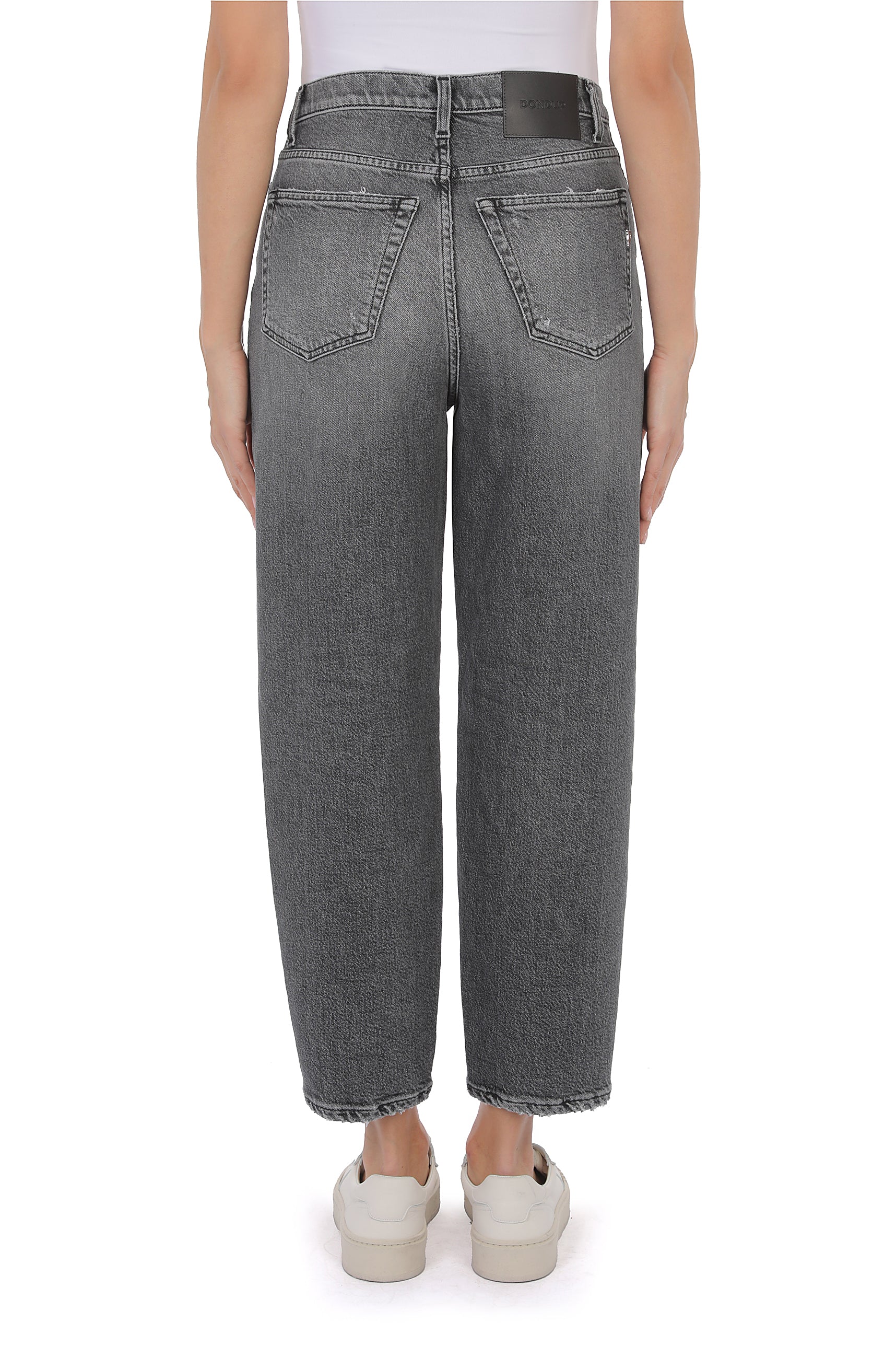 Dondup Bessie DP784 Jeans Donna Nero Loose Vita Alta