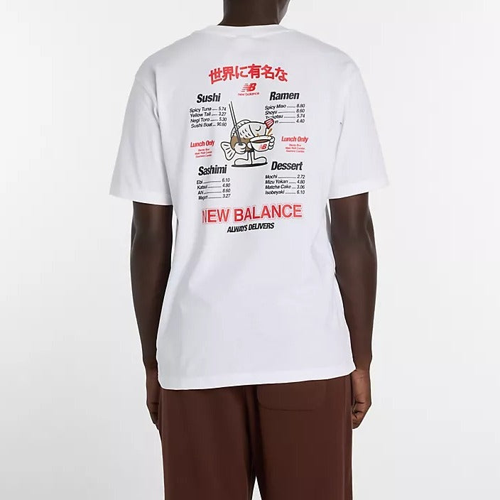 New Balance Ramen MT61H51 t-shirt uomo white cotone